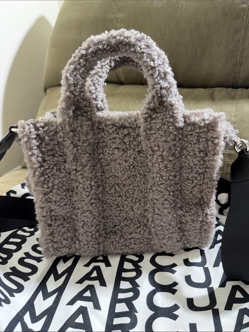 Marc Jacobs The Teddy Mini Tote Bag - Gray Like New - Picture 3 of 5